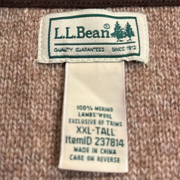 NWOT LL Bean Waterfowl merino lambs wool quarter zip sweater XXLT - Picture 5 of 8